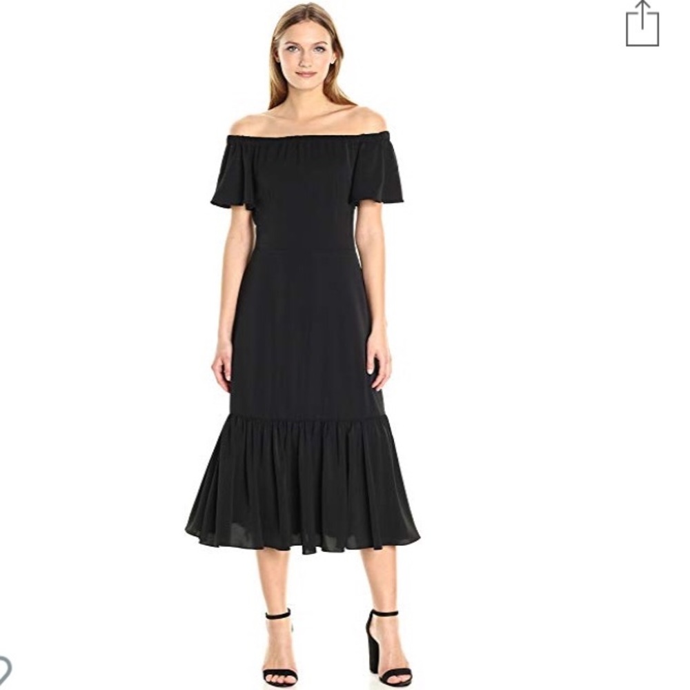 Nanette Nanette Lepore Off Shoulder Flutter Midi - Picture 1 of 3